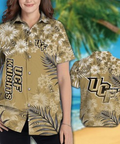 NCAA UCF Knights Gold Flowers Hawaiian Shirt