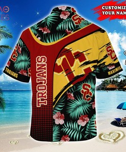 NCAA USC Trojans Custom Name Green Hawaiian Shirt