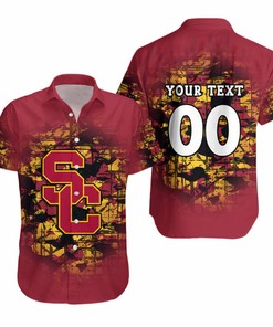 NCAA USC Trojans Custom Text Number Cardinal Hawaiian Shirt