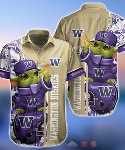 NCAA Washington Huskies Baby Yoda Hawaiian Shirt