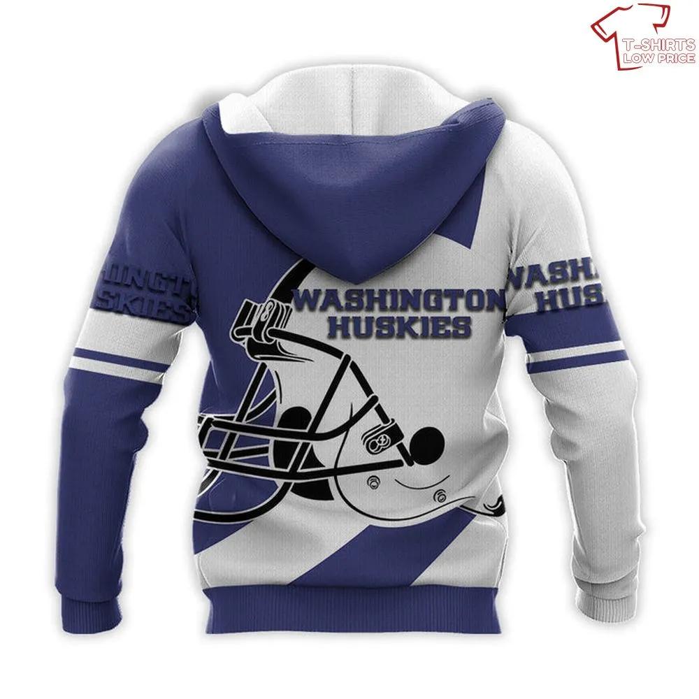 NCAA Washington Huskies Purple White 3D Hoodie