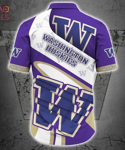 NCAA Washington Huskies Purple White Hawaiian Shirt