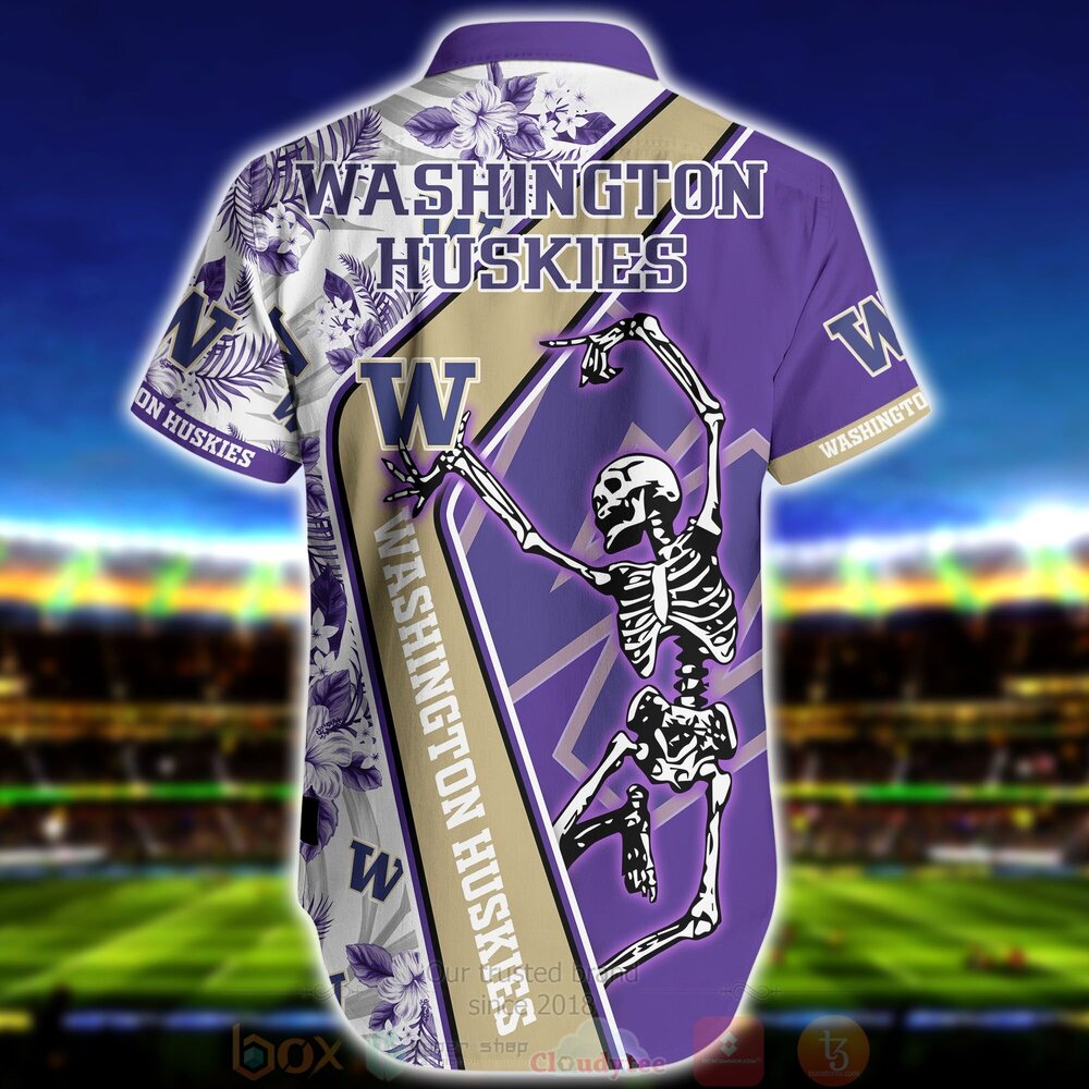 NCAA Washington Huskies Skeleton Aloha Shirt