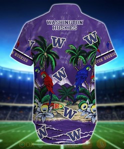 NCAA Washington Huskies Tropical Sea And Parrots Aloha Shirt