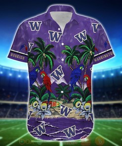 NCAA Washington Huskies Tropical Sea And Parrots Aloha Shirt