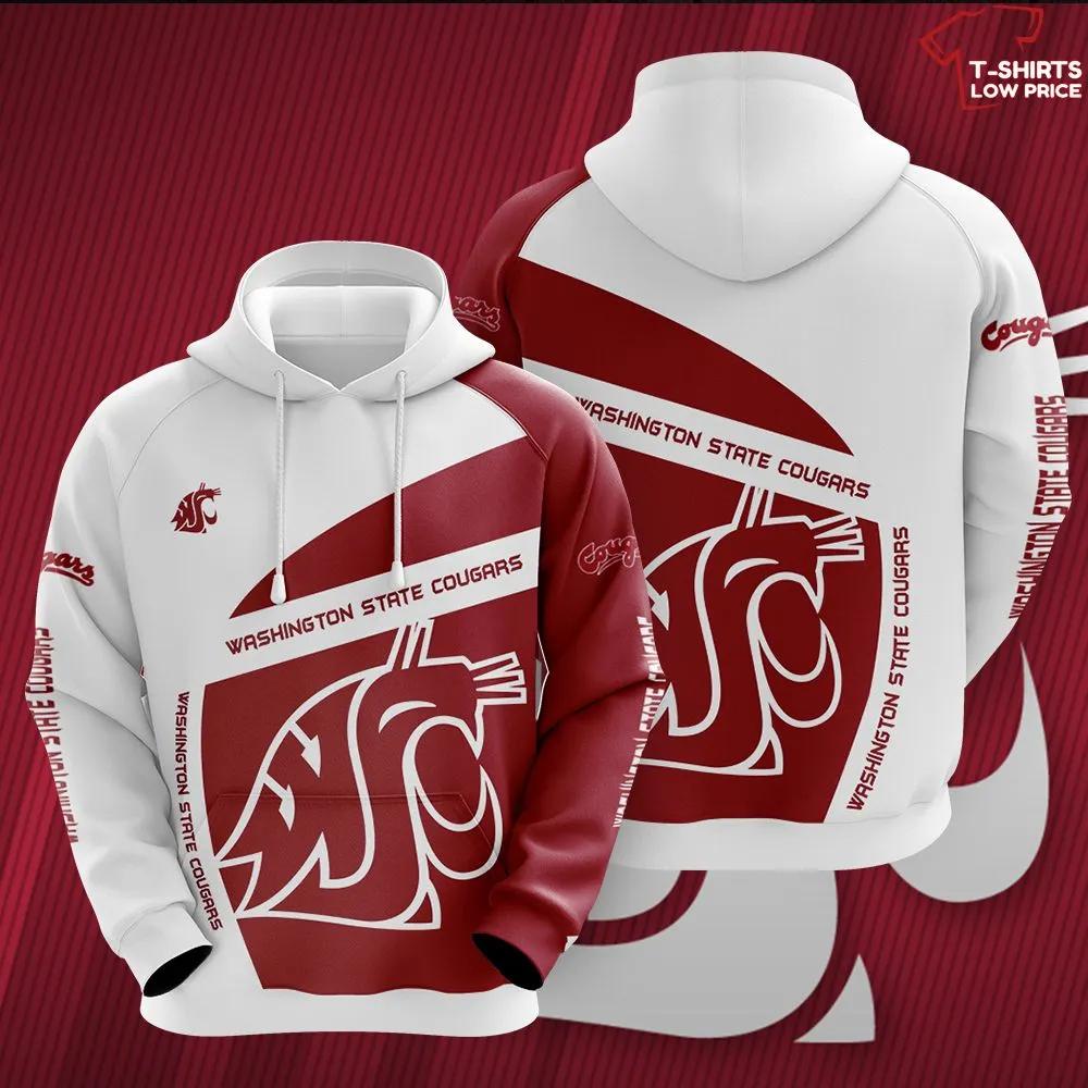 NCAA Washington State Cougars 3D Hoodie for Men Women