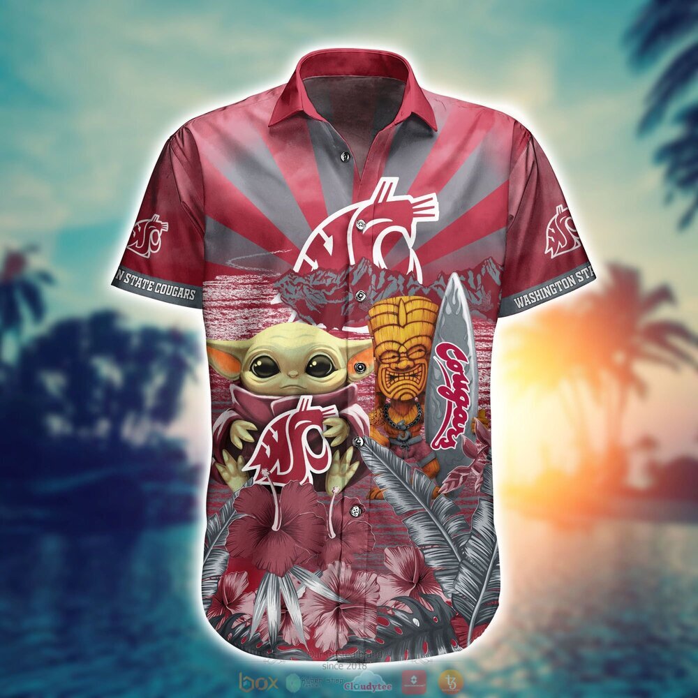 NCAA Washington State Cougars Baby Yoda Hawaiian Shirt