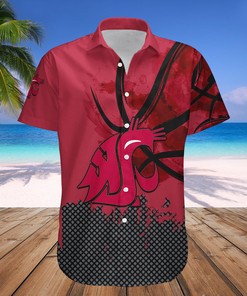 NCAA Washington State Cougars Custom Text Number Red Grunge Pattern Hawaiian Shirt