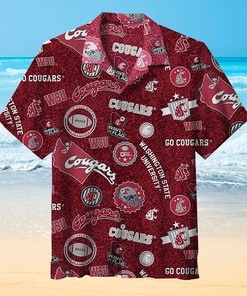 NCAA Washington State Cougars Red Go Cougars Limited Hawaiian Shirt