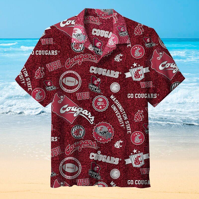 NCAA Washington State Cougars Red Go Cougars Limited Hawaiian Shirt