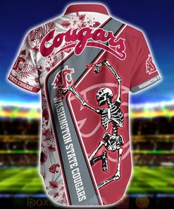NCAA Washington State Cougars Skeleton Aloha Shirt Ver 1