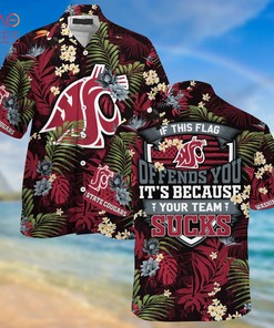 NCAA Washington State Cougars Tropical Flowers Your Team Hawaiian Shirt