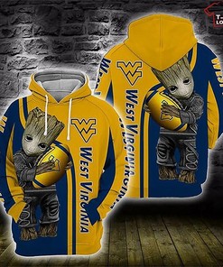 NCAA West Virginia Mountaineers Baby Groot 3D Hoodie