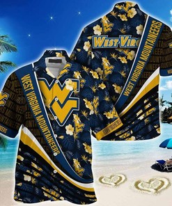 NCAA West Virginia Mountaineers Black Blue Hawaiian Shirt All Over Print