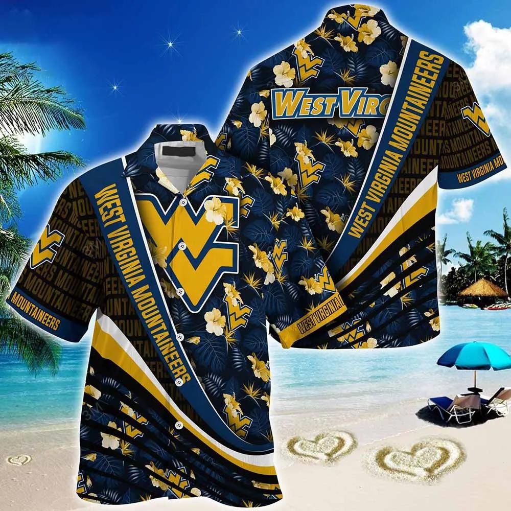 NCAA West Virginia Mountaineers Black Blue Hawaiian Shirt All Over Print