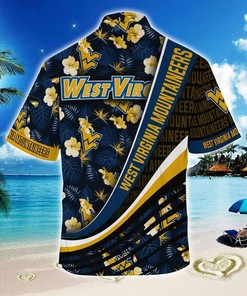 NCAA West Virginia Mountaineers Black Blue Hawaiian Shirt All Over Print