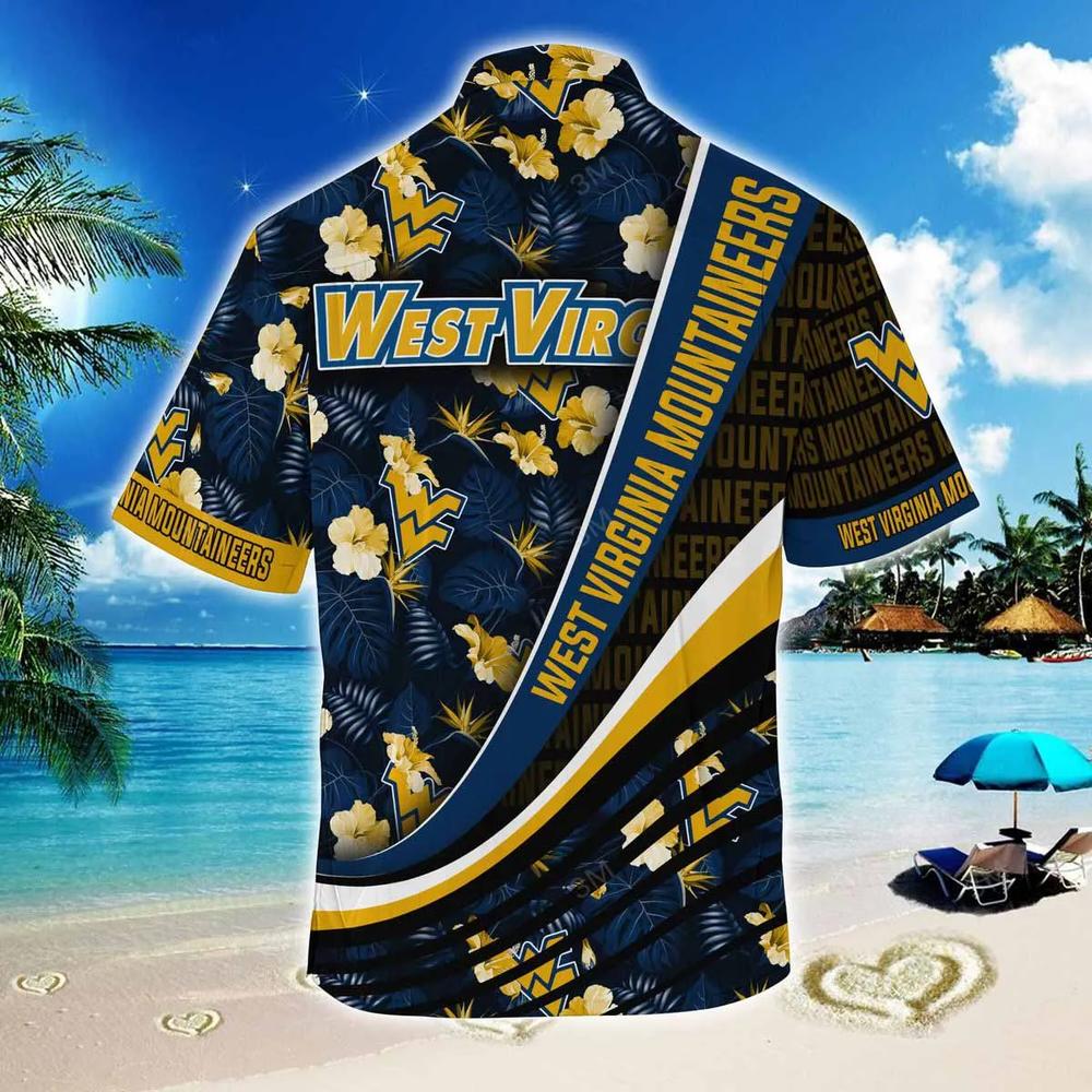 NCAA West Virginia Mountaineers Black Blue Hawaiian Shirt All Over Print
