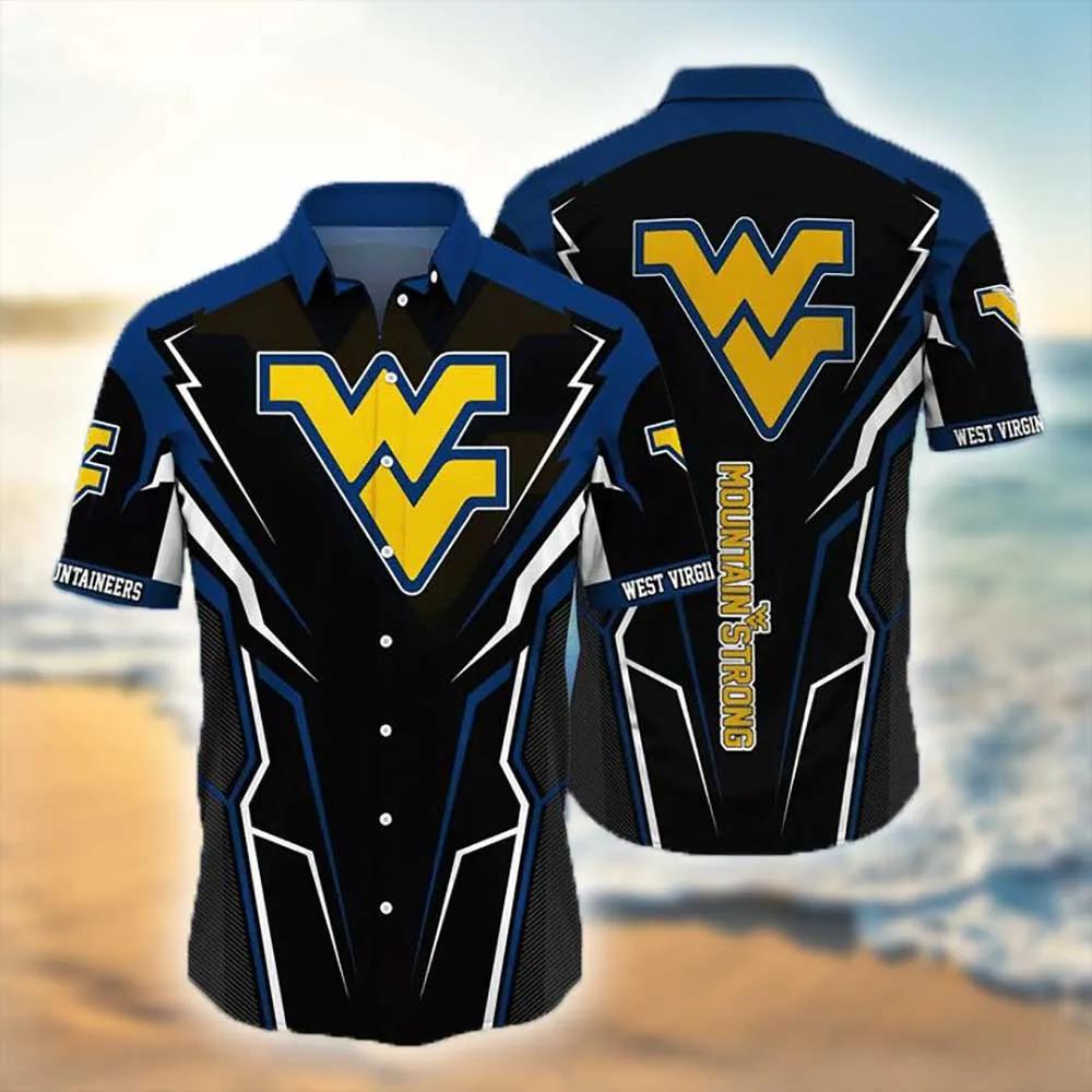 NCAA West Virginia Mountaineers Black Blue Hawaiian Shirt Man