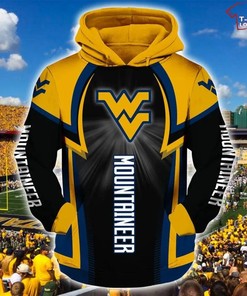 NCAA West Virginia Mountaineers Black Gold 3D Hoodie