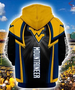 NCAA West Virginia Mountaineers Black Gold 3D Hoodie