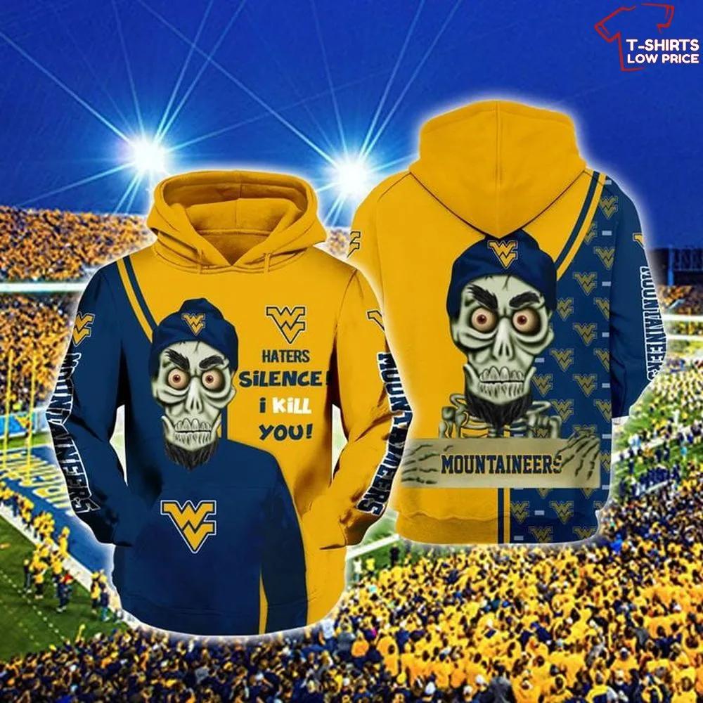 NCAA West Virginia Mountaineers Blue Achmed Gold 3D Hoodie
