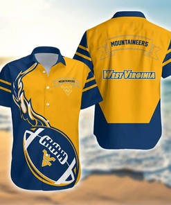 NCAA West Virginia Mountaineers Blue Gold Aloha Hawaiian Shirt