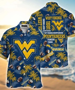 NCAA West Virginia Mountaineers Coconut Hawaiian Shirt Blue