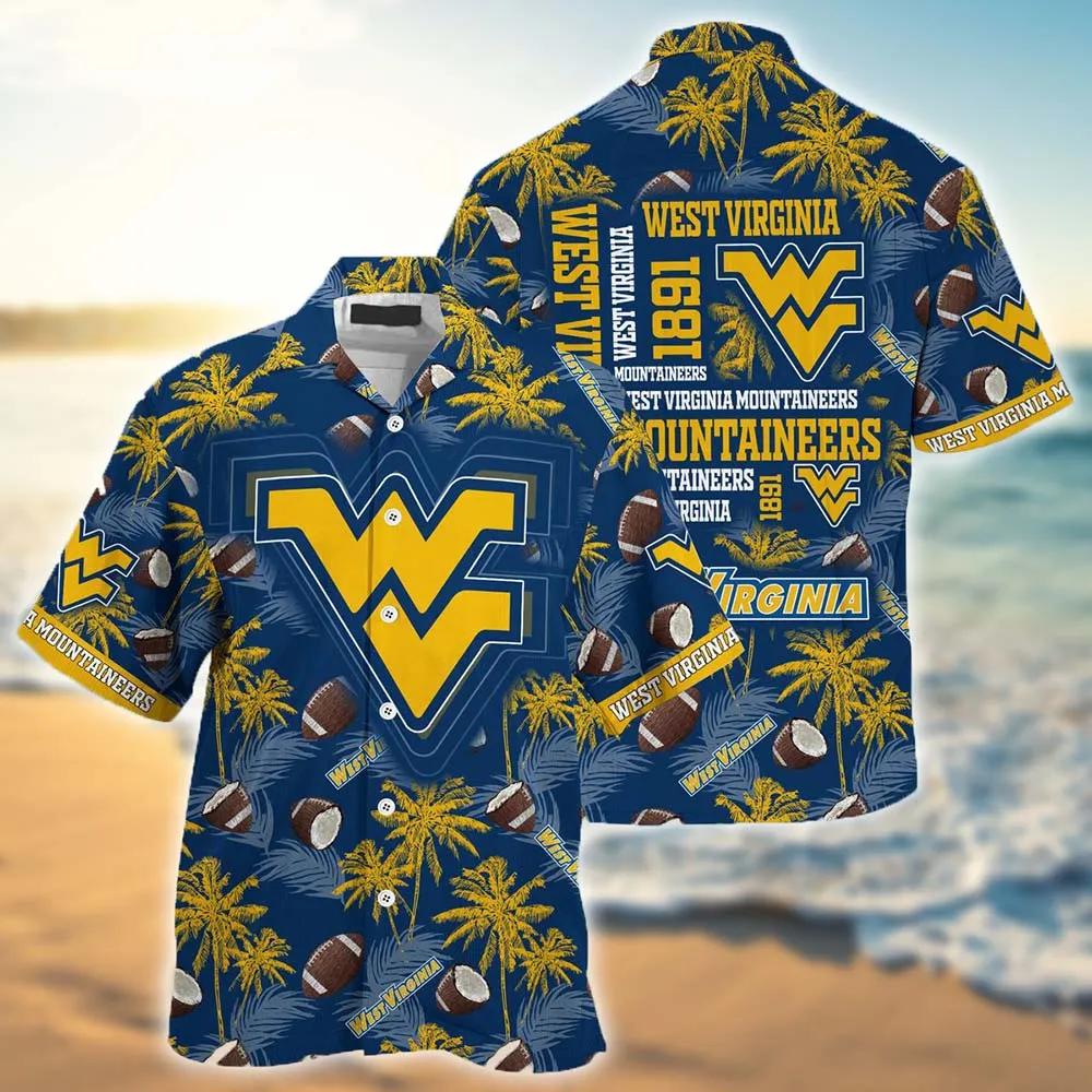 NCAA West Virginia Mountaineers Coconut Hawaiian Shirt Blue