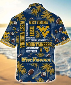 NCAA West Virginia Mountaineers Coconut Hawaiian Shirt Blue