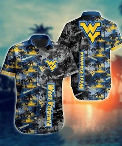 NCAA West Virginia Mountaineers Coconut Trees Hawaiian Shirt