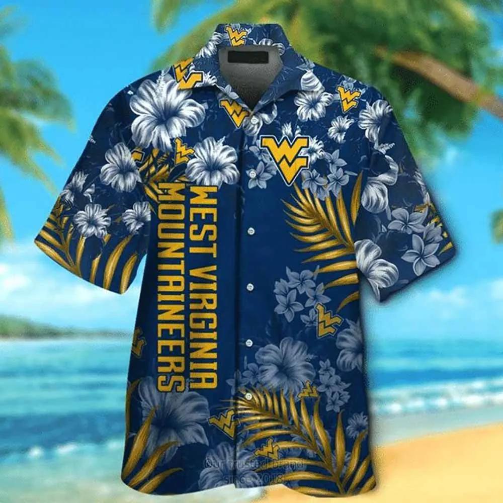 NCAA West Virginia Mountaineers Flowers Hawaiian Shirt