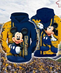 NCAA West Virginia Mountaineers Mickey Mouse 3D Hoodie