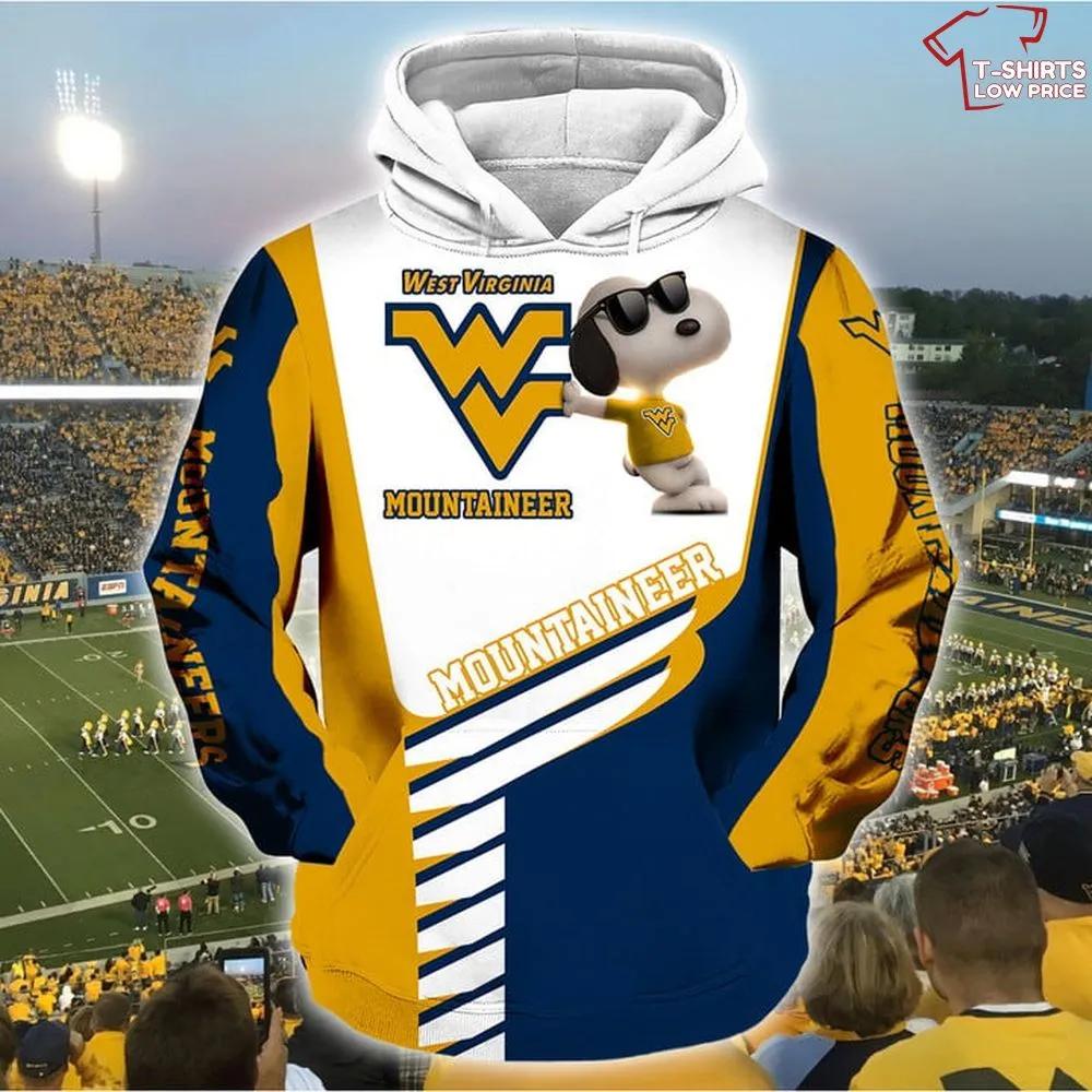 NCAA West Virginia Mountaineers Snoopy 3D Hoodie