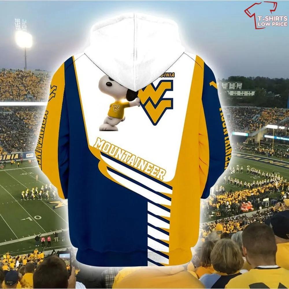 NCAA West Virginia Mountaineers Snoopy 3D Hoodie