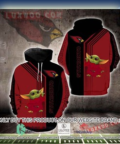 NFL Arizona Cardinals Baby Yoda Red Black 3D Hoodie