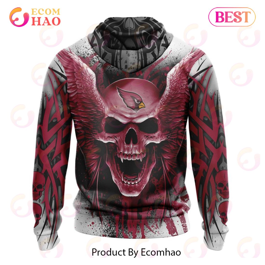 NFL Arizona Cardinals Special Kits With Skull Art 3D Hoodie