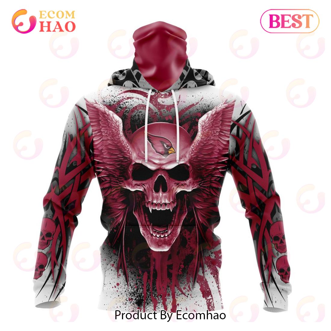 NFL Arizona Cardinals Special Kits With Skull Art 3D Hoodie