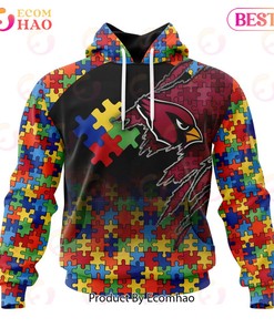 NFL Arizona Cardinals Specialized With Autism Awareness Concept 3D Hoodie