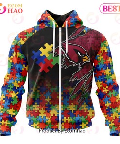 NFL Arizona Cardinals Specialized With Autism Awareness Concept 3D Hoodie