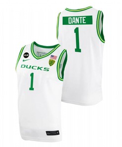 N'Faly Dante 1 Oregon Ducks 2022 College Basketball BLM Patch Men Jersey - White