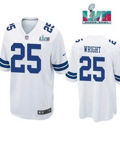Nahshon Wright 25 Dallas Cowboys Super Bowl LVII Super Bowl LVII White Men Game Jersey