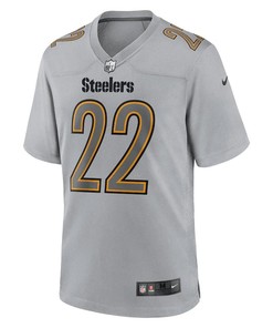 Najee Harris 22 Pittsburgh Steelers Men Atmosphere Fashion Game Jersey - Gray