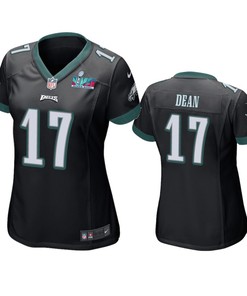 Nakobe Dean 17 Philadelphia Eagles Super Bowl LVII Black Game Jersey - Women
