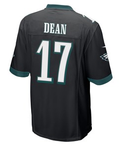 Nakobe Dean 17 Philadelphia Eagles Super Bowl LVII Champions 2 Stars Men Game Jersey - Black