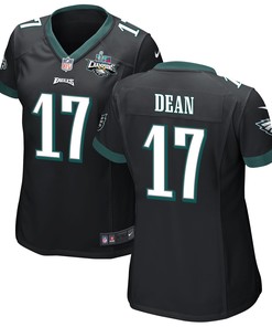 Nakobe Dean 17 Philadelphia Eagles Super Bowl LVII Champions 2 Stars Women Game Jersey - Black
