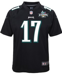 Nakobe Dean 17 Philadelphia Eagles Super Bowl LVII Champions 2 Stars Youth Game Jersey - Black