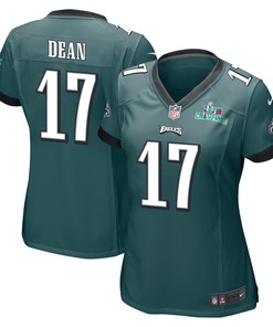 Nakobe Dean 17 Philadelphia Eagles Super Bowl LVII Champions Women Game Jersey - Midnight Green