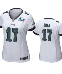 Nakobe Dean 17 Philadelphia Eagles Super Bowl LVII White Game Jersey - Women