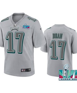 Nakobe Dean 17 Philadelphia Eagles Super Bowl LVII Youth Atmosphere Game Jersey - Gray