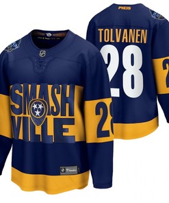 Nashville Predators 28 Eeli Tolvanen 2022 Stadium Series Navy Jersey Jersey